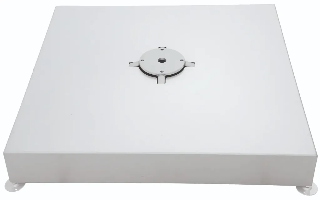 [UBMAT-140S01] MATA steel cross base no wheels, set of tiles (alu cover white, 140 kg)